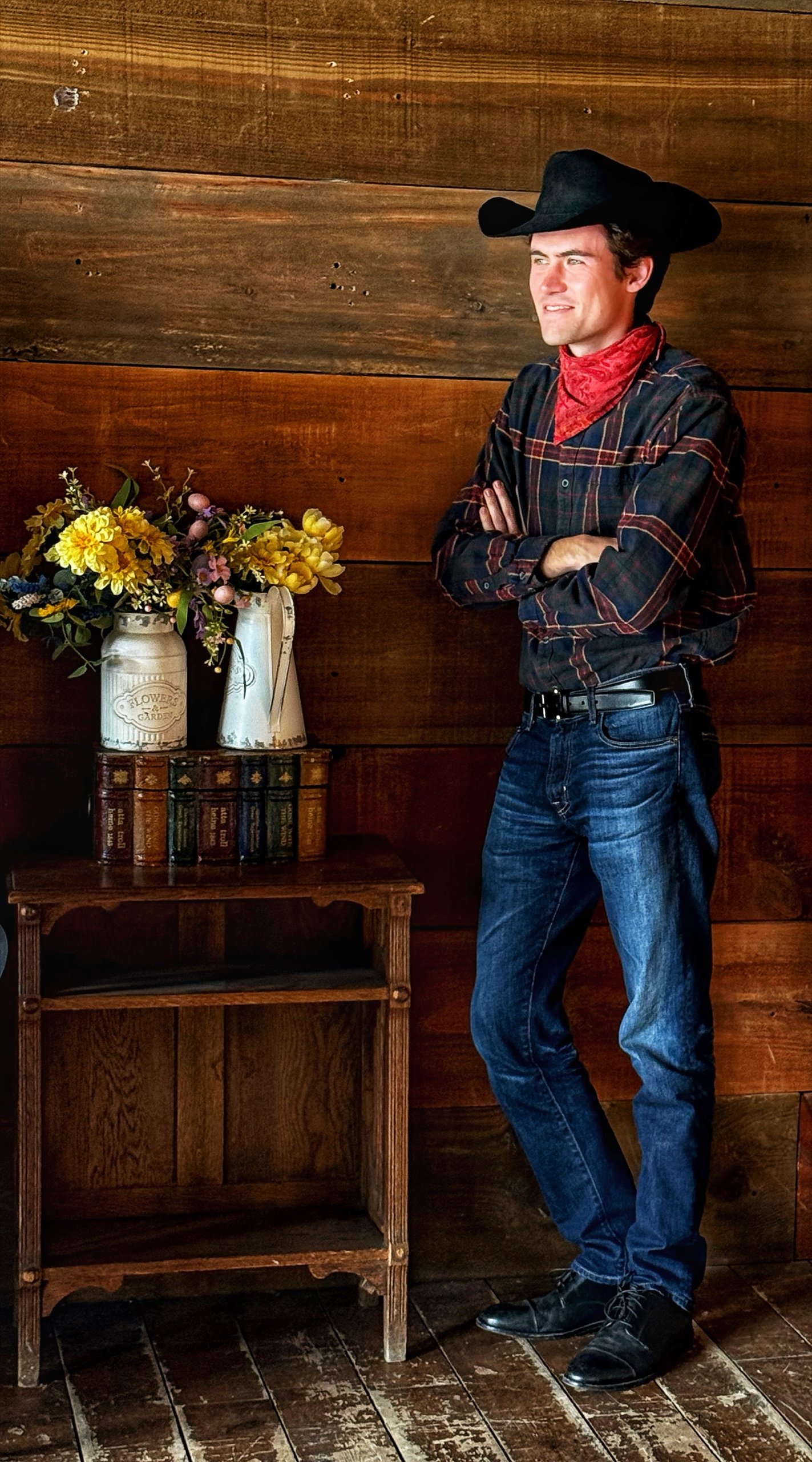 Shane Dickens in western attire